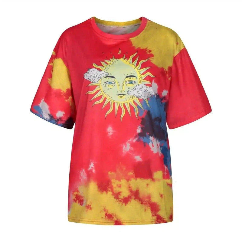 Sun Print Oversized T-Shirt-Photo Color-3