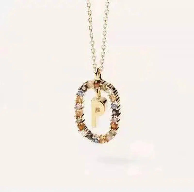 LOVEMI - Lovemi - Initial 'A - Z' Crystal Pendant Necklace Gold-Tone