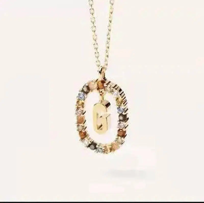 LOVEMI - Lovemi - Initial 'A - Z' Crystal Pendant Necklace Gold-Tone