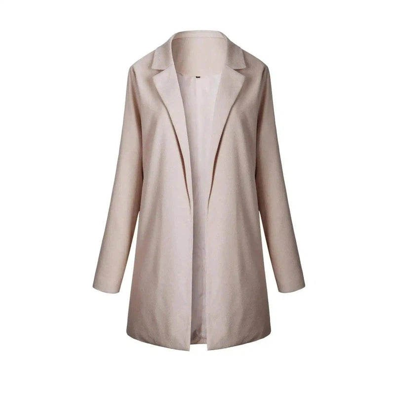 Womens Tailored Blazer Casual Fit-Khaki-3