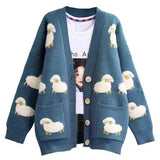 Kids' Sheep-Embellished Knit Cardigan-1