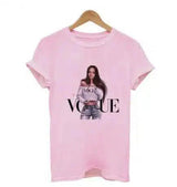 Fashion Graphic Tee for Women-B pink-4