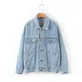 LOVEMI - Lovemi - Loose lapel washed denim jacket