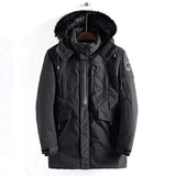 Men's mid-length hooded jacket-Black-5