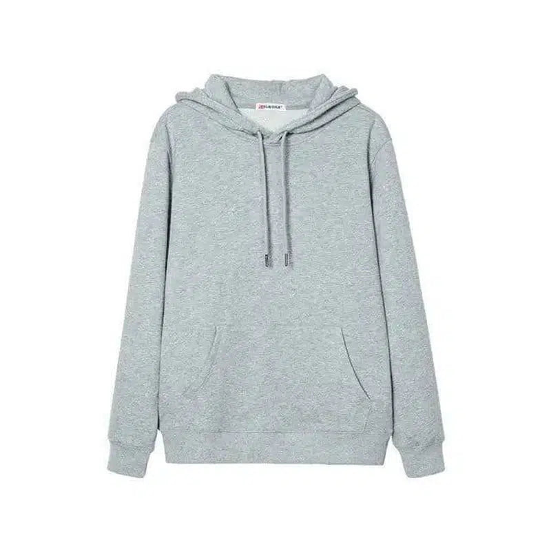 Men's solid color hooded pullover sweater-Grey-1