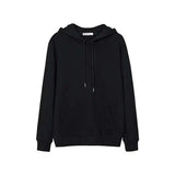 Men's solid color hooded pullover sweater-Black-3