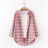 LOVEMI - Lovemi - Plaid Shirt Women'S Long-Sleeved Loose Shirt