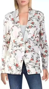 Printed Trend Of European And American Small Suit One-Button-White-4