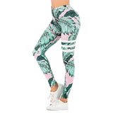 Printed yoga pants outdoor sports leggings-Green-1