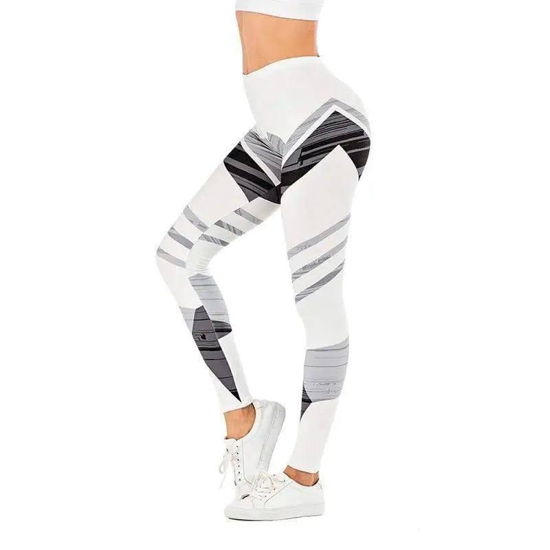 Printed yoga pants outdoor sports leggings-Grey-4