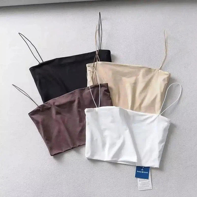 Womens Spaghetti Strap Crop Tops-1