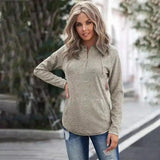 Womens Casual Hooded Pullover Sweatshirt-Brown-3