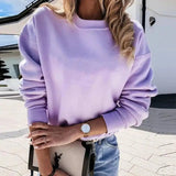 LOVEMI - Lovemi - Pure Color Pullover Simple Long-Sleeved Round Neck