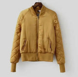 Quilted Cotton Flight Jacket With Stand Collar-Ginger candy-4