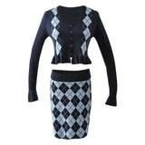 Women's Knit Cardigan and Skirt Set-1