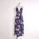 USA SIZE V-neck halter dress Fashion printed bandage-04-29