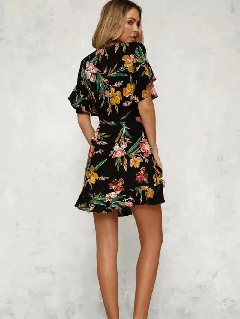 Short sleeve printed dress-5