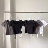 Women's Short Sleeve Crop Tops-1