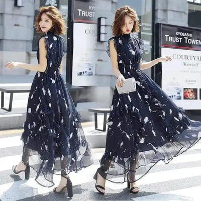 Sleeve Summer Short Sleeve Mid-long Dresses Fashion Lace-1