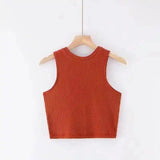 LOVEMI - Lovemi - Solid Color Sleeveless Bottoming Vest Top