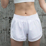 Sports shorts loose breathable marathon hot pants-White-6