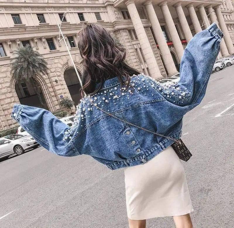 Spring, Autumn And Winter Denim Jacket For Female-Blue-1