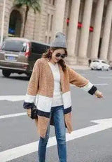 Women's Casual Knit Cardigan for Everyday Wear-Khaki-3