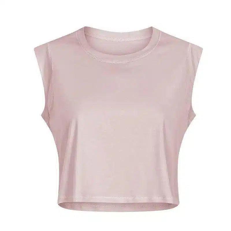 Women's Sleeveless Crop Top for Casual Wear-Tea Pink-4