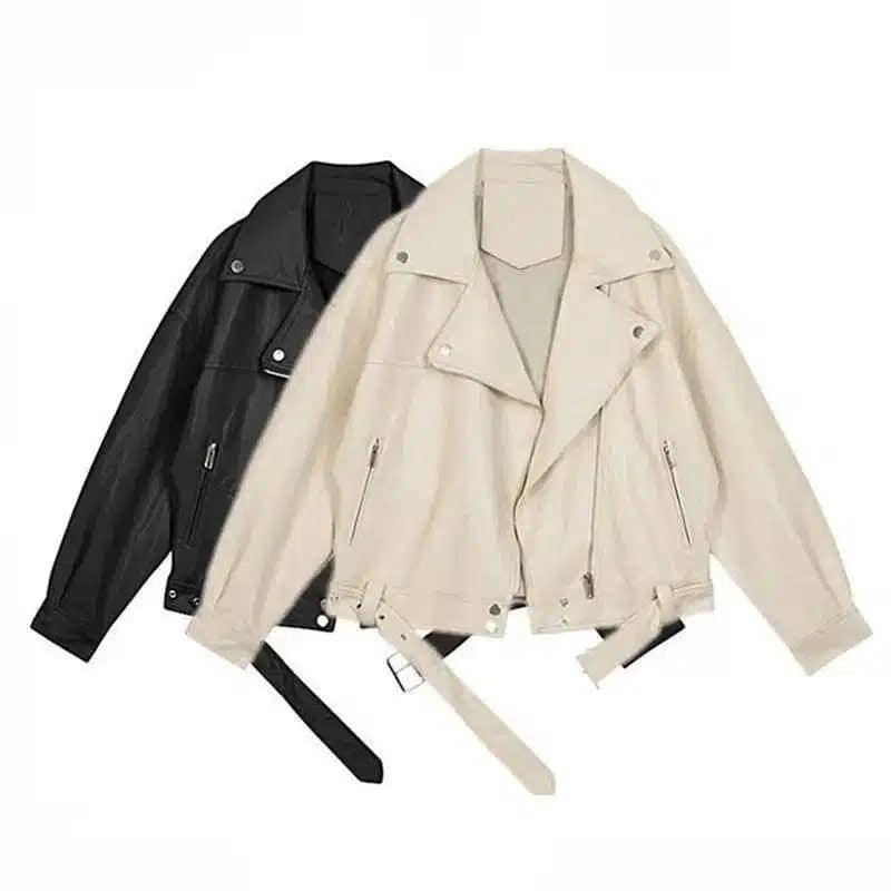 LOVEMI - Lovemi - Suit Collar BF Wind Handsome Pu Leather Jacket