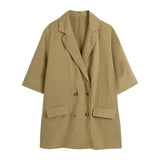 Classic Double-Breasted Trench Coat-Khaki-1