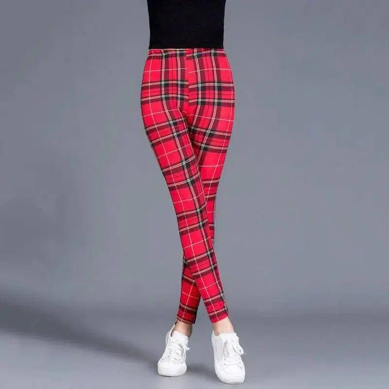 Thin cropped cotton leggings-Dark Red-5