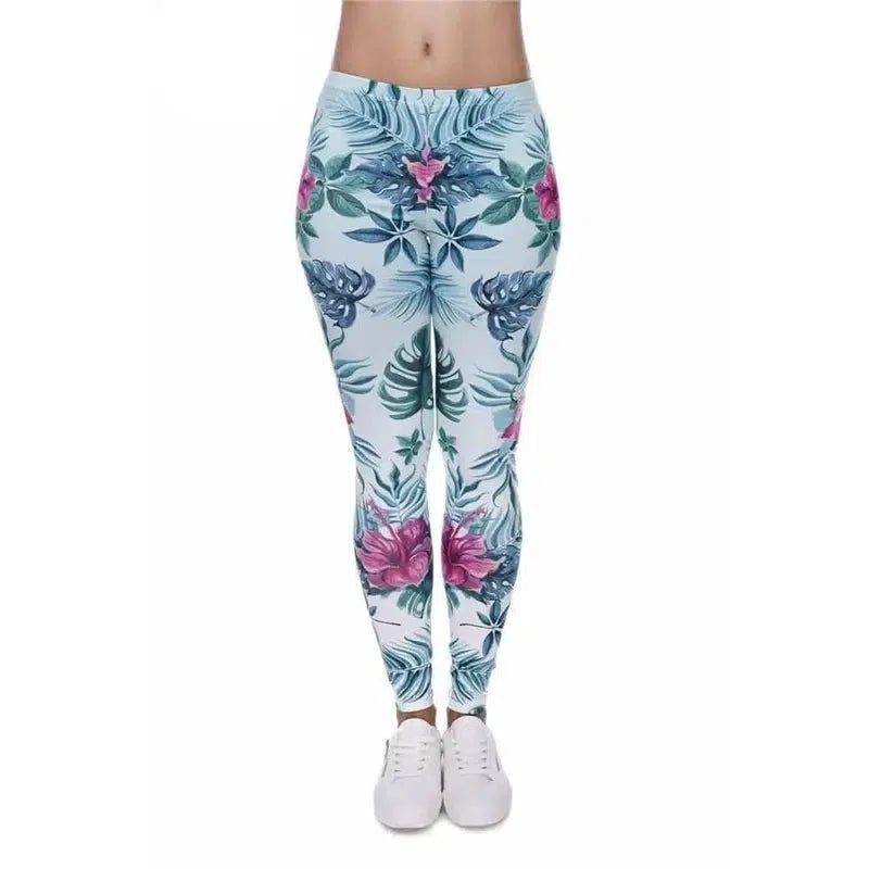 LOVEMI - Lovemi - Tortoise back leaf floral cropped pants