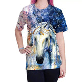 Galaxy Unicorn Print Casual T-Shirt-1