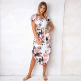 V-Neck Printed Dress-2XL-34