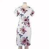 V-Neck Printed Dress-S-67