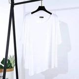 Wild T-shirt in irregular top-White-3