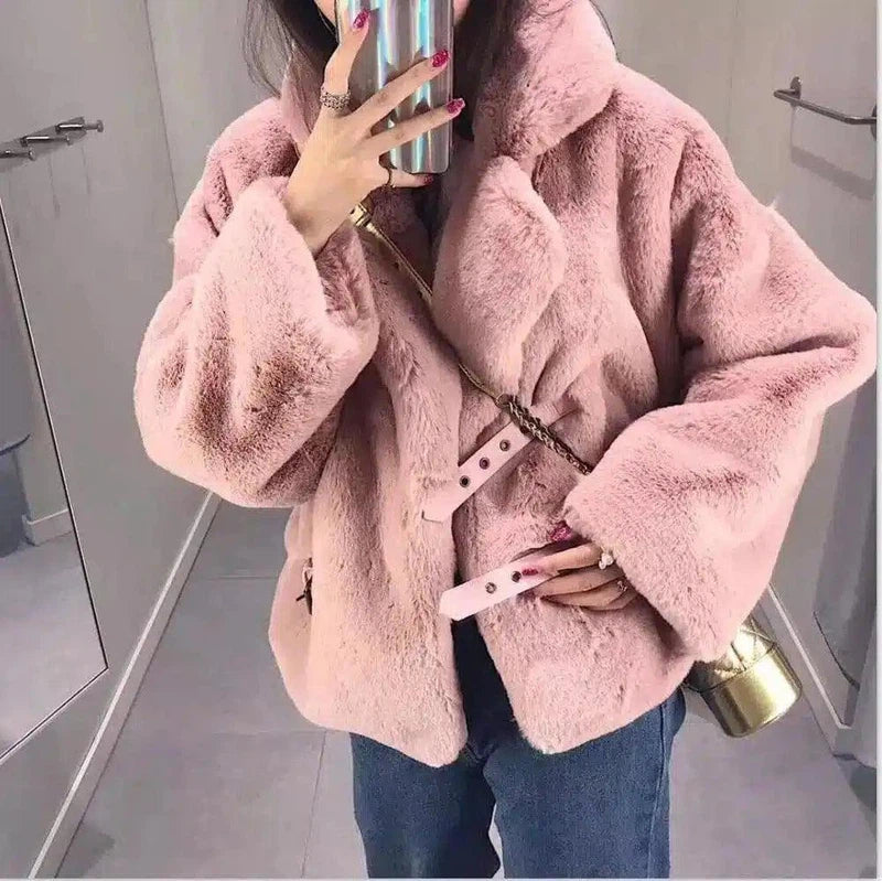 LOVEMI - Lovemi - Winter Korean Female Fur Coat Short Soft Imitation