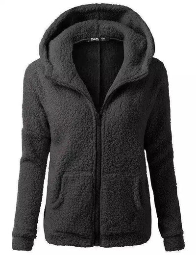 Women's Fashion Jacket Hooded Sweater Sweater-Black-10