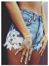 Women's jeans denim shorts hot pants-4