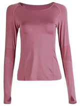 Women's Long Sleeve Athletic Top with Mesh Panels-1