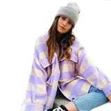 LOVEMI - Lovemi - Women's long-sleeved woolen plaid jacket