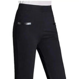 Women's Plus Size Elastic Casual Outer Wear Leggings-Black-2