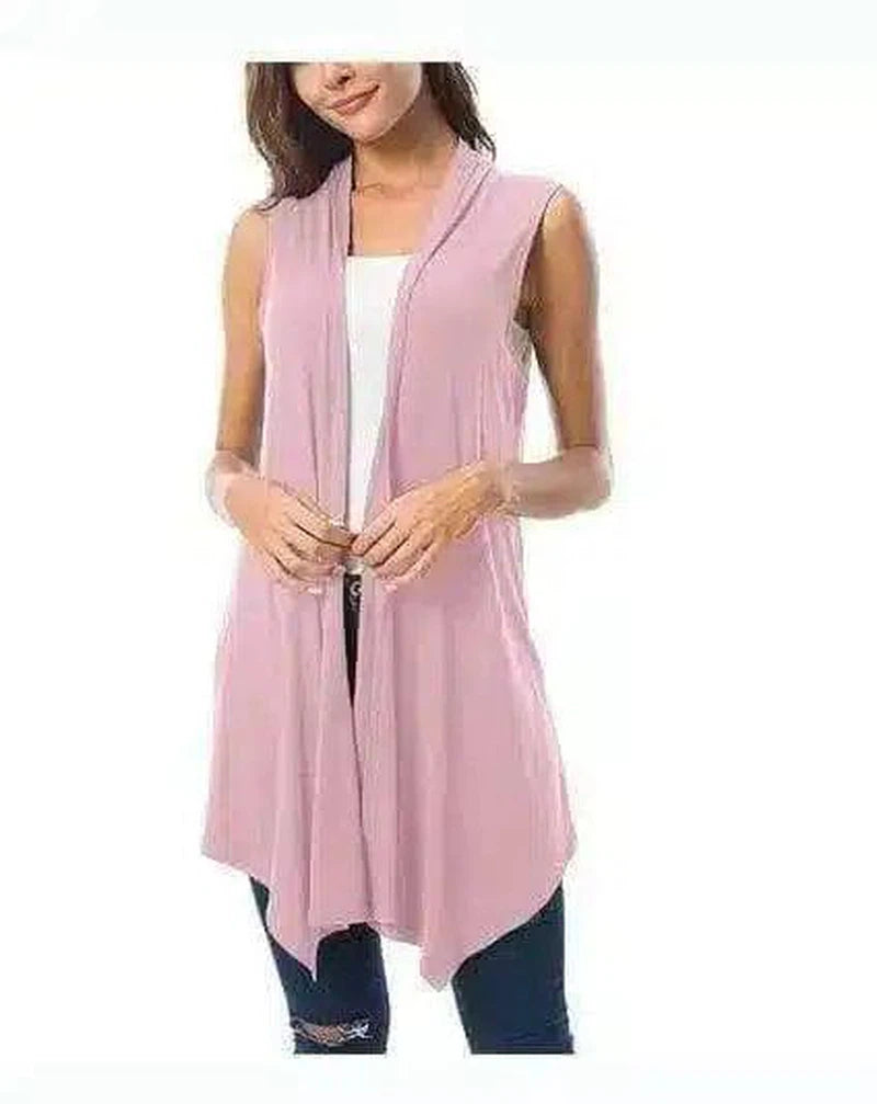 Sleeveless Lightweight Women's Fashion Vest-Pink-2