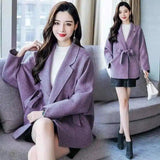 Women's Belted Wool-Blend Coat-1