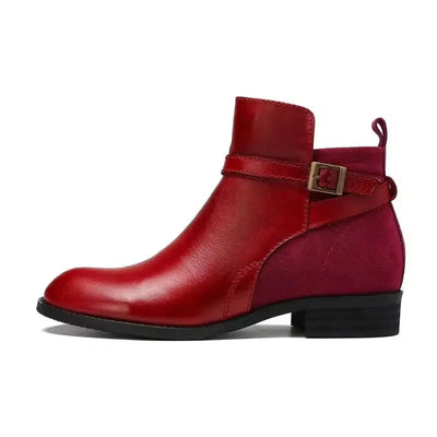 Low Heel Boot Women Buckle Shoes Fall Winter Waterproof-6