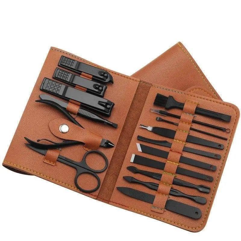 Make Up 16 Pcs Nail Clippers Nail Cutter Nail Scissors With-Browntrifold-2