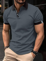 Men's Casual Button Solid Color Short Sleeves Brown / 3XL-Gray-10