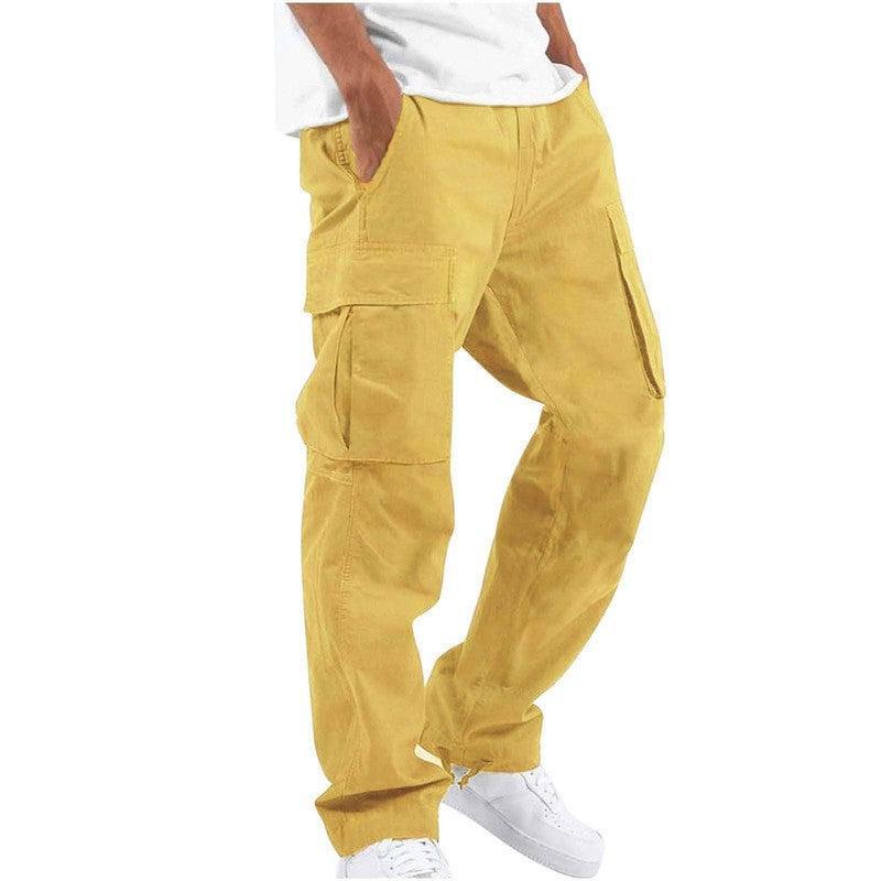 Stylish Fatigue Cargo Pants for Men-Yellow-7