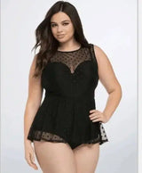 Mesh Sexy Ladies Plus Size Swimsuit-1