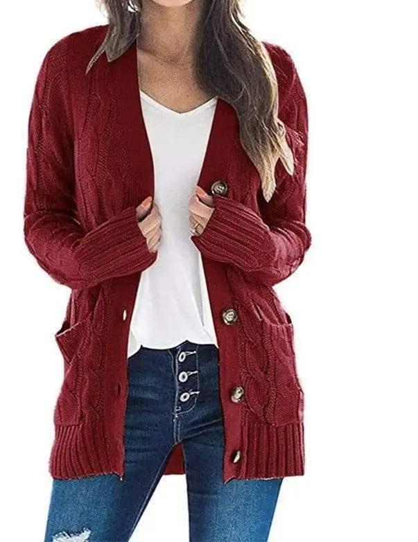 Mid-length Sweater Cardigan-16